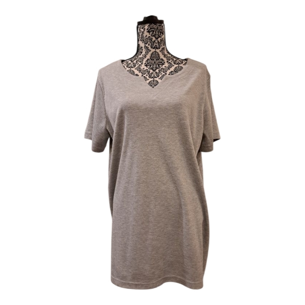 Roaman's grey tunic Top short sleeve size L